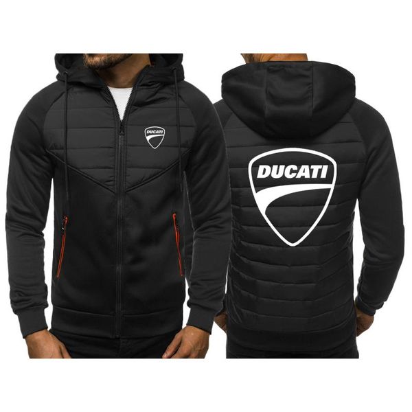 

men's hoodies & sweatshirts 2021 ducati print winter down coat fashion jacket thicken warm outerwear windproof thermal comfortable clot, Black