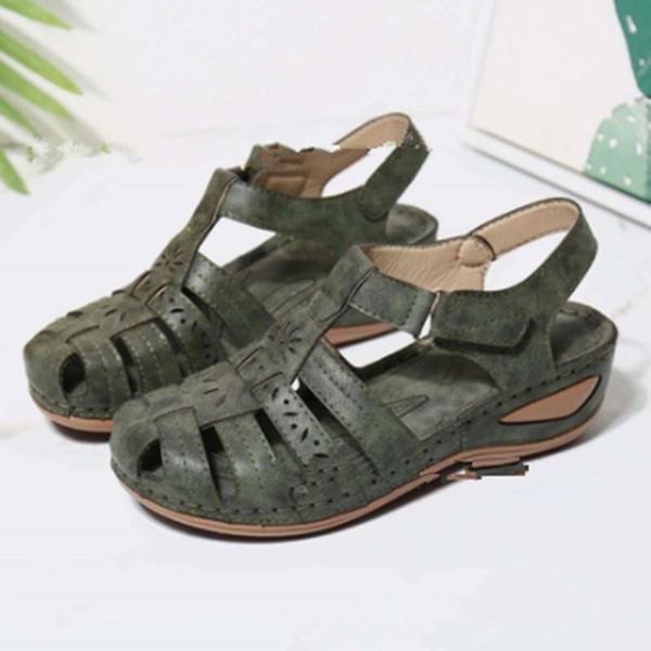 

sandals 2021 est fashion women woman summer vintage buckle casual sewing shoes female platform retro sandalias, Black