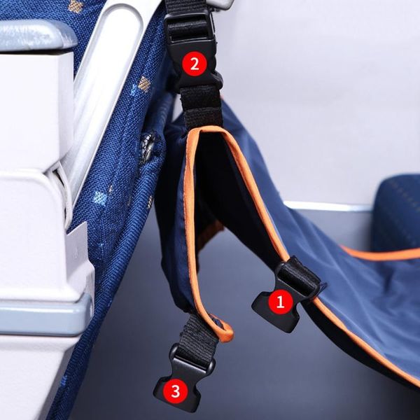 Rede de apoio para os pés ajustável com capa de assento de travesseiro inflável para aviões trens ônibus cadeira covers1974