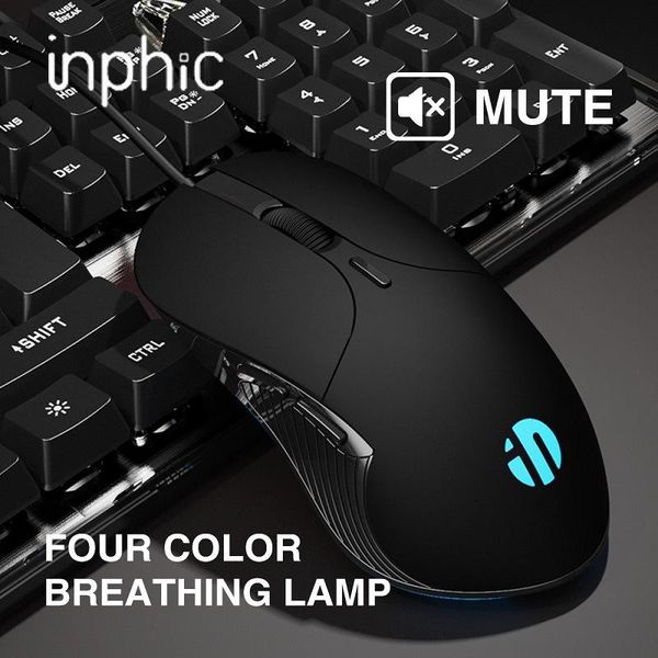 

luminous mouse 4800dpi adjustment wired optical computer mice usb cable silent 6-button gaming for lappc