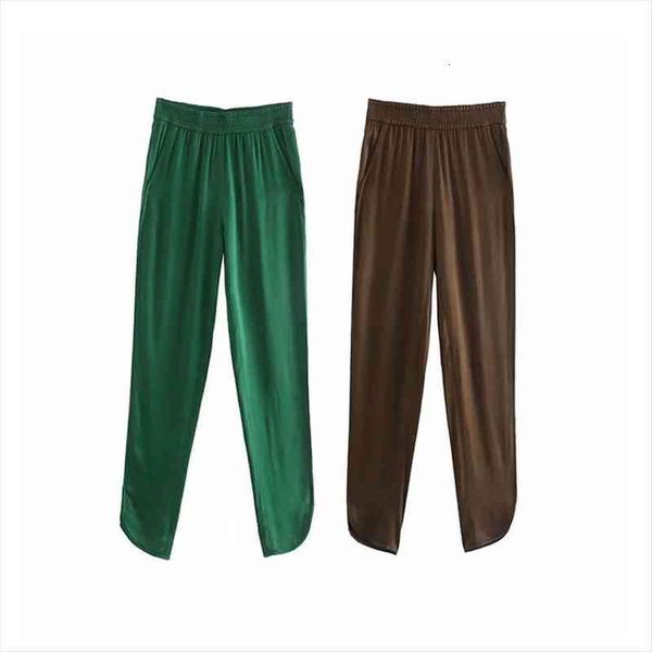 

za women autumn women high waist pants casual loose ankle length trousers vintage ladies streetwear pants, Black;white