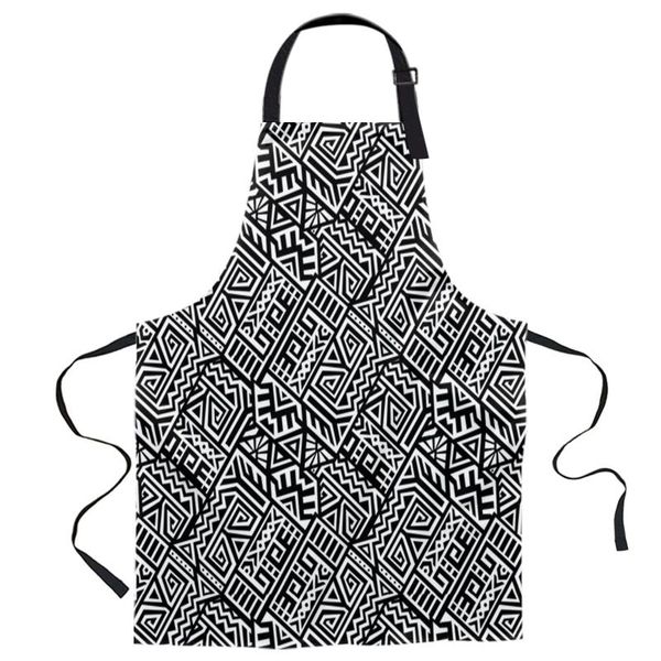 

aprons ethnic geometric black and white for women men kid cooking baking apron kitchen utility equipment accessories