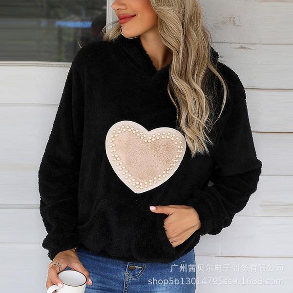 

women's t-shirt 2021 black printed hooded top, White