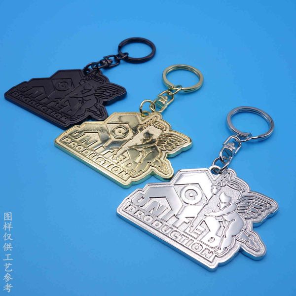 

zinc alloy die casting jewelry metal enterprise ring advertisement key chain, Silver