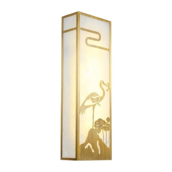 

new chinese style villa compound building l marble wall copper lamp