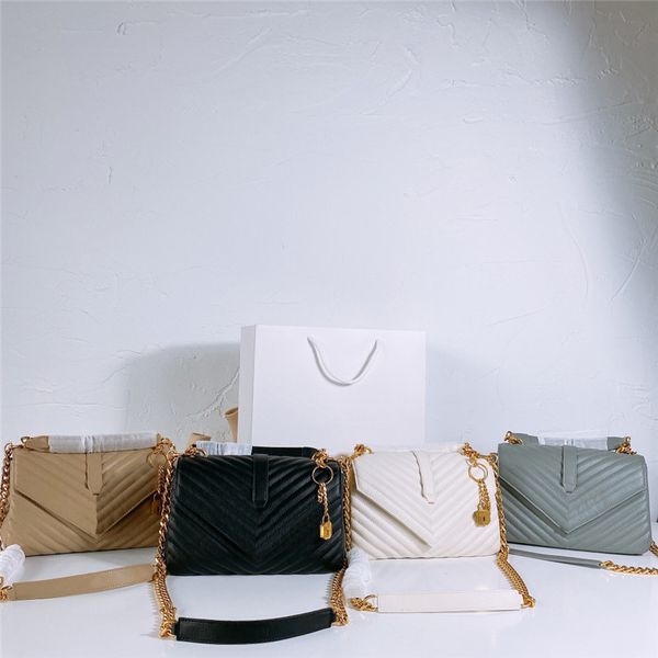 

designer handbags women shoulder bags genuine leather material with gold chain cross body bag wholesale