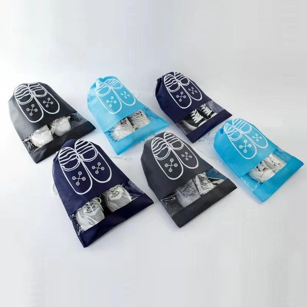

disposable covers 10pcs non-woven travel outdoor home dust pouch drawstring storage shoe bags