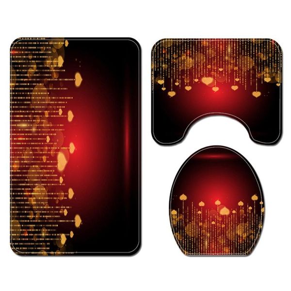 

bath accessory set bathroom shower waterproof curtain toilet cover mat non-slip rug