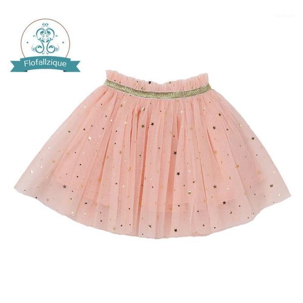 

skirts flofallzique summer girls short skirt stars sequins decorative tulle cute sweet baby clothes 1-6y1