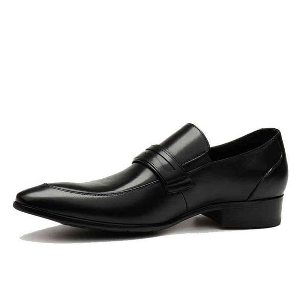 

dress shoes pjcmg spring/autumn ostrich style black loafers pointed toe slip-on genuine leather wedding oxford office mens 8jgc