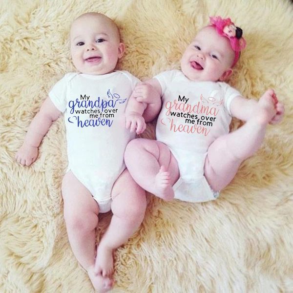 

rompers my grandma grandpa twins born baby girls boys clothes romper infant clothing letter print jumpsuit outfits toddler, Blue