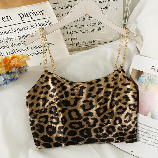 

women's tanks & camis korean fashion vintage spaghetti strap tank woman leopard print for women sequins crop, White