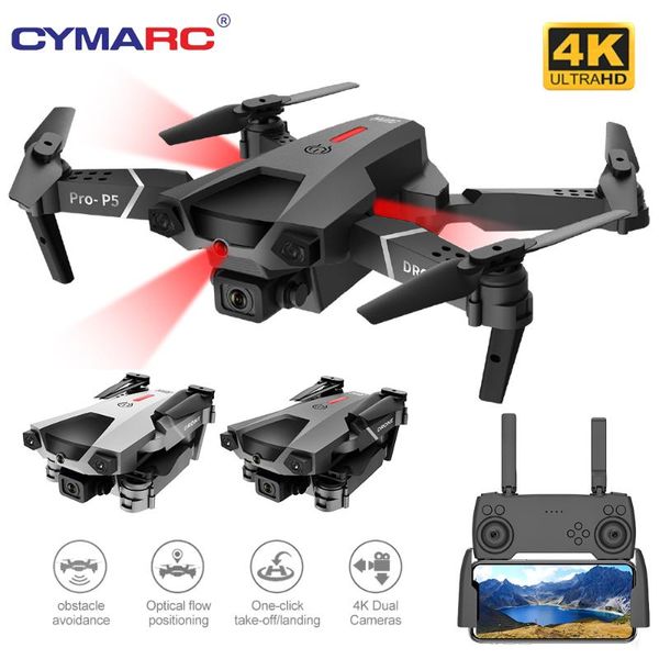 

drones p5 drone 4k professional dual camera infrared obstacle avoidance mini foldable one key to take off rc quadcopter