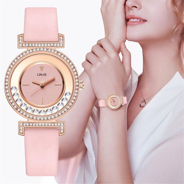 

women bracelet watches with strap dial crystal fashion ladies leather quartz watch female wristwatch montre femme relogio#0101 wristwatches, Slivery;brown