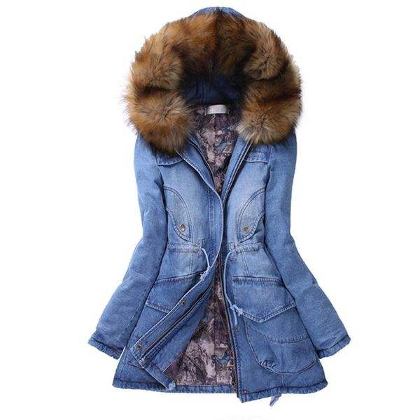 

women's jackets coats womens long thick fur collar hooded down jacket slim winter warm jeans fashion and women clothing #3, Black;brown