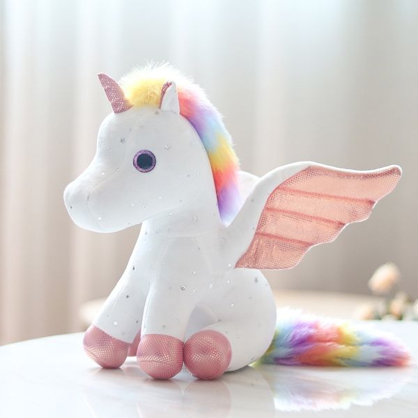 

new angel unicorn rainbow horse children's cloth plush toy doll small gift