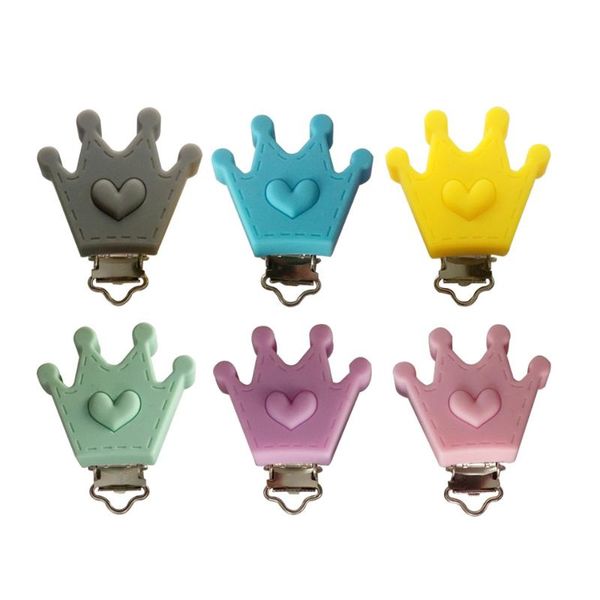 

pacifiers# kwd 5pcs silicone heart pacifier clips diy bpa baby dummy teether soother nursing sensory jewelry toy