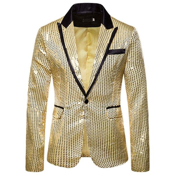 

men's suits & blazers 2021 men evening tuxedo long sleeve for formal wedding sequin coat one button casual business charm slim fit jack, White;black