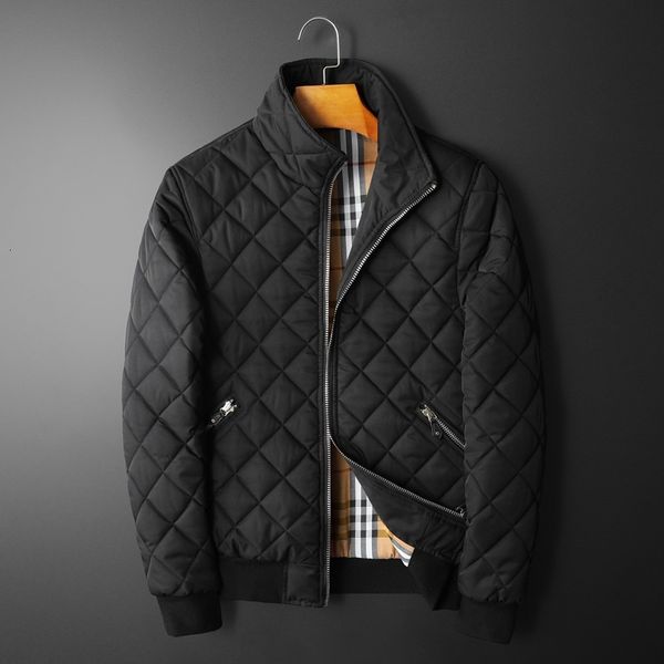 

down jacket men's cotton casual coat embroidery 2021 winter thin lapel large fashion, Black