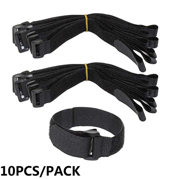 10 pcs reutilizável de fixação de bicicleta de nylon Nylon HookLoop Durável Finalidade Multil Auto-Adesivo Cabo de Cabo de Cabo de 30 / 50cm Comprimento 2cm Largura