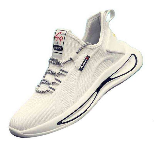 

autumn korean breathable flying mesh shoes trend sports leisure small white men's trendy, Black;white