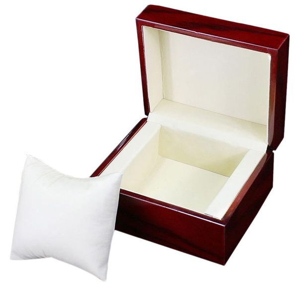 

watch boxes & cases single wooden box wine red storage gift display cabinet mechanical, Black;blue