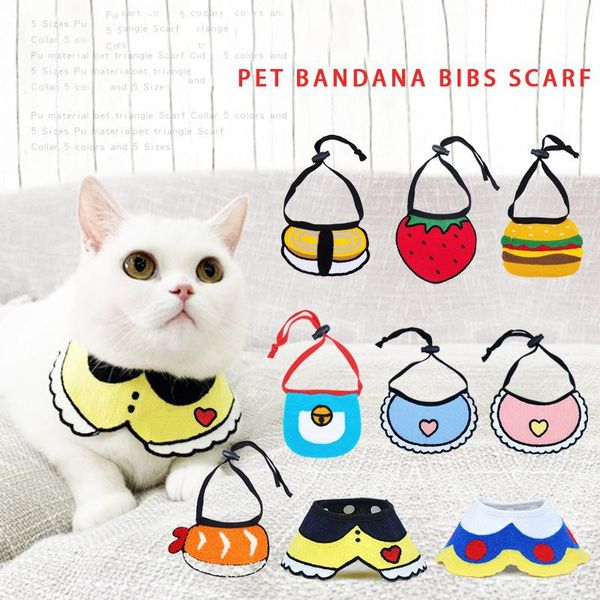 

cat costumes 9 colors dog bandana bibs scarf collar adjustable pet neckerchief waterproof saliva towel for small medium large dogs
