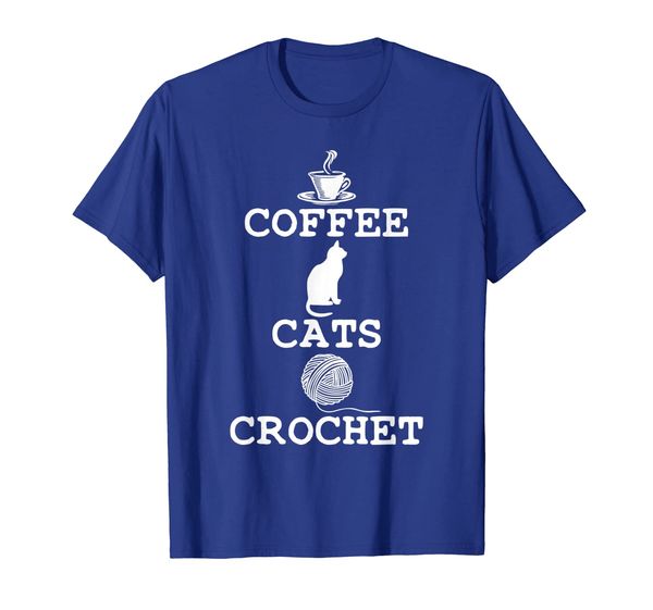 

crochet t-shirt cats tshirt coffee tee gift, White;black