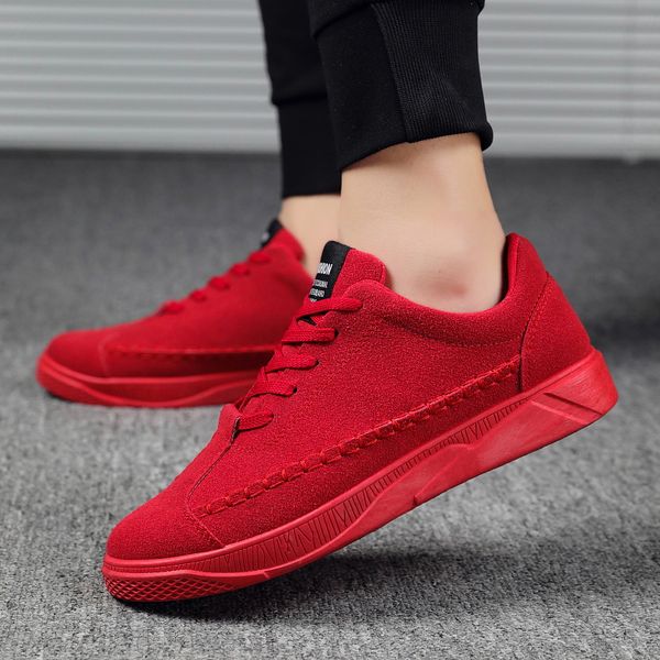 

2021 men running shoes black red grey fashion mens trainers breathable sports sneakers size 39-44 qm, White;red