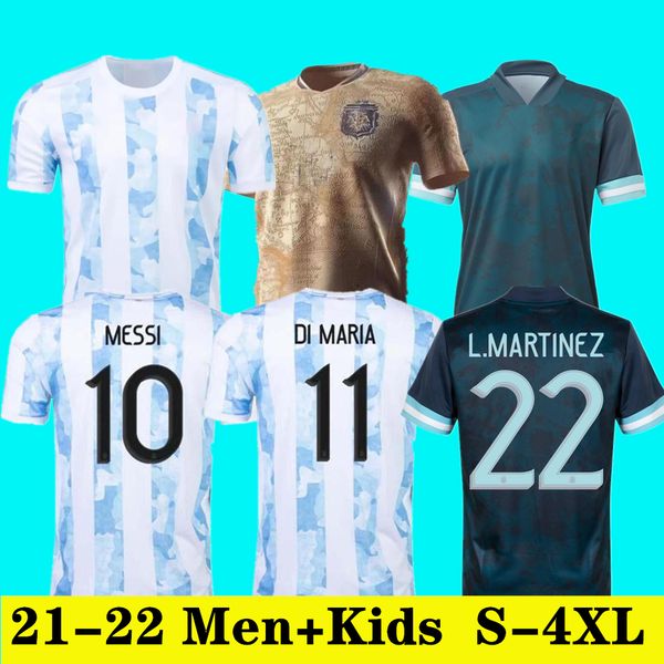 

21 22 argentina soccer jerseys otamendi de paul .martinez kun aguero dybala di maria messi maradona tagliafico football men women kids shir, Black;yellow