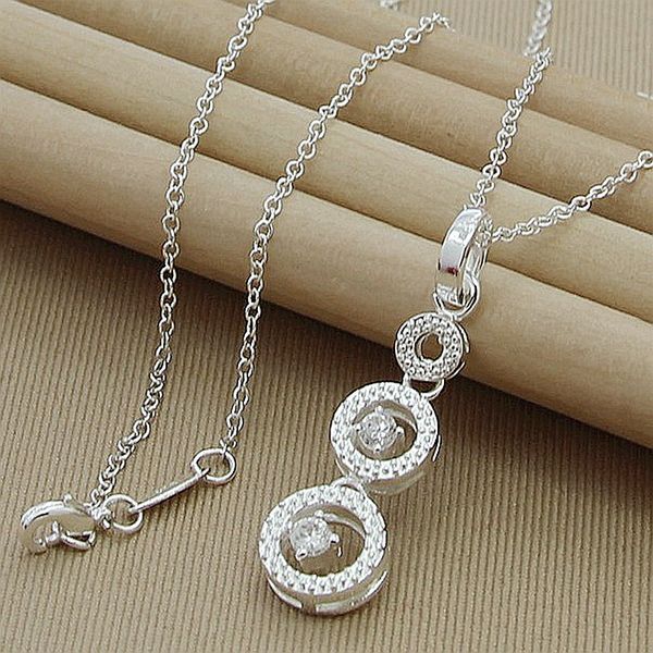 

necklace designer real 925 silver color pendant necklace love round hand chain necklace for women good jewelry 45cm