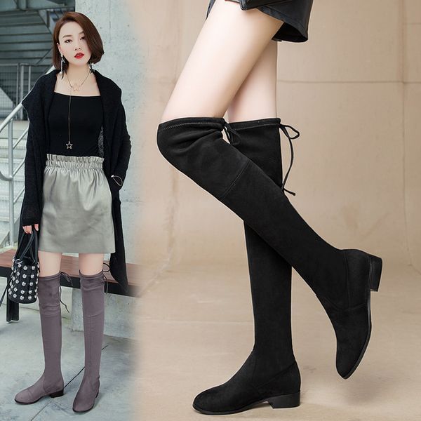 

boots 2021 shoes time elastic strength low women's, Black