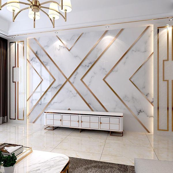 

wallpapers marble golden lines 3d wallpaper wall coating tv background mural interior decor for living room bedroom