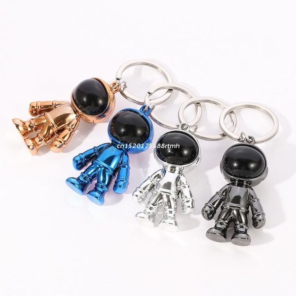 

keychains handmade 3d astronaut space robot keychain keyring alloy gift for boyfriend dropship, Silver