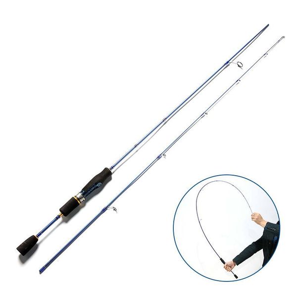 

spinning rod ultralight rods fast action carbon lure pesca canne da 2 sections 1.8m 1.5-5g wt boat fishing