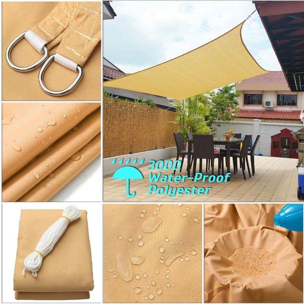 

shade 2x2 2.5x2.5 3x3 4x4 5x5 300d tent sunshade waterproof uv canopy portable camping hanging folding picnic mat