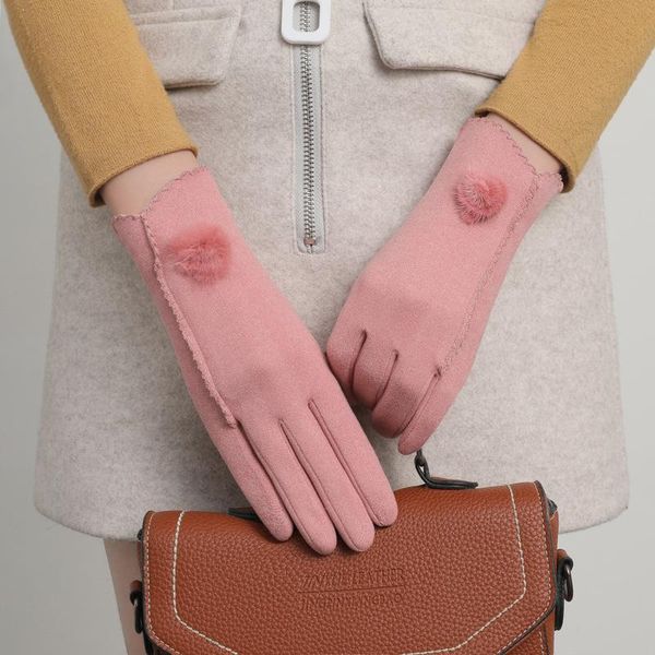 

sports gloves 2021 fleece touch screen autumn and winter women's black hand warmer outdoor cycling warm mittens