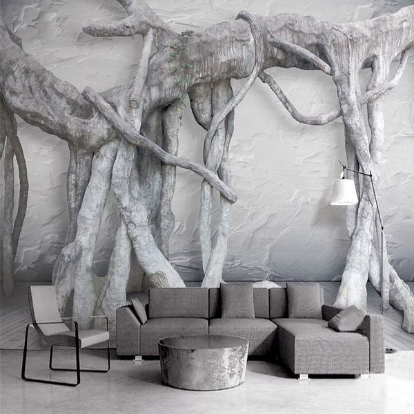 

wallpapers dropship 3d stereoscopic tree roots mural art wallpaper living room restaurant creative wall covering frescoes papel de parede