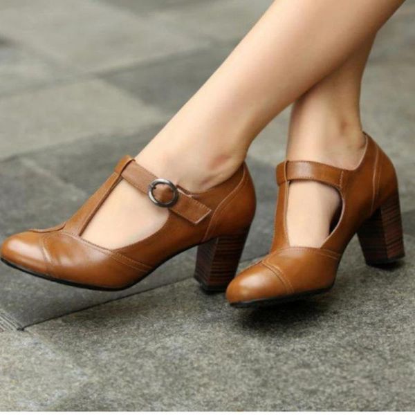 

sandals 2021 women's shoes thick heel single round head 40-43 size, Black