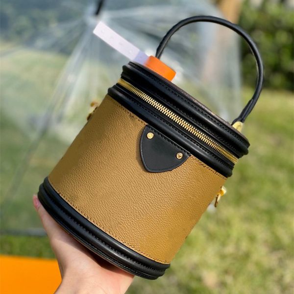 

women 2021 winter shoulder bags evening bag cowhide cylinder bags letter print zipper with lock ladies crossbody-bags size:15*17cm