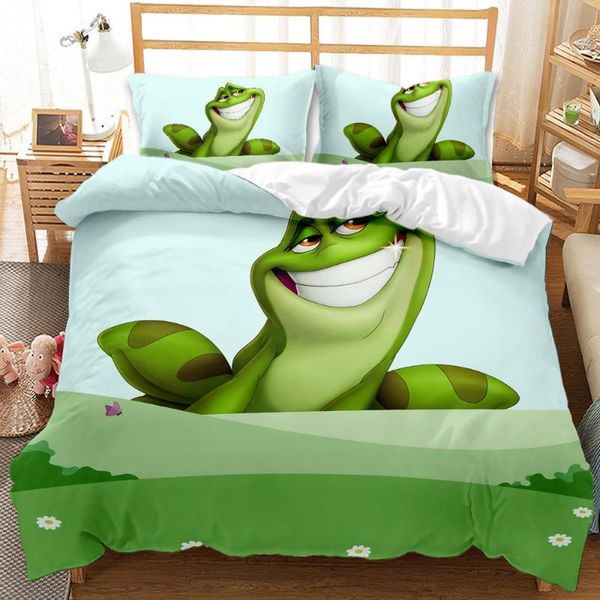 

bedding sets cute colorful frog set king size glowing duvet cover comforter bed quilts funny animals kids home textile