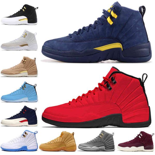 

new 12 12s mens shoe basketball shoes michigan bulls college navy vachetta tan wheat dark grey bordeaux unc men sports sneakers outdoor wome