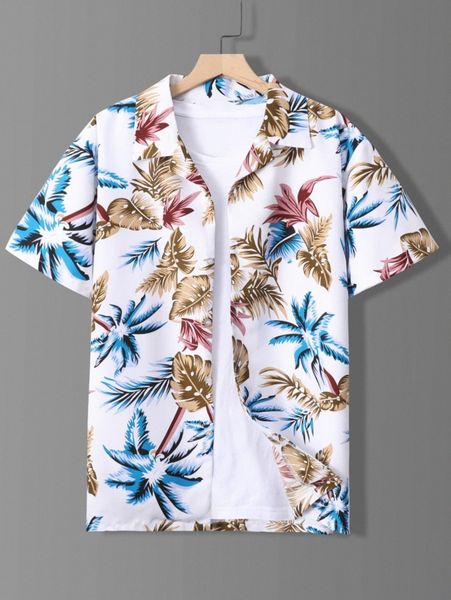 

men random tropical print shirt without tee w0k1#, White;black