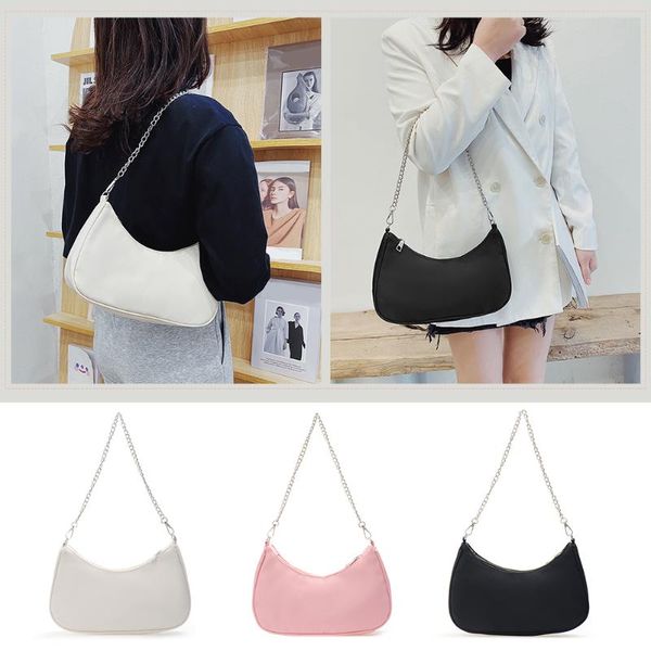 

evening bags solid color shoulder purse women underarm bag ladies fashion handle clutches black beige white pink handbag pouch