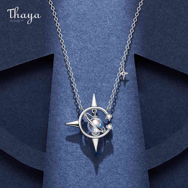 

thaya original design brand vintage accessories necklace 45cm plated pendant crystal for women female fine jewelry gift, Silver