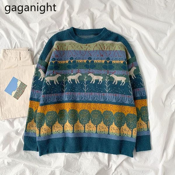 

women's sweaters gaganight japan style women sweater autumn winter casual loose girls pullover knitted fashion pull femme outwear, White;black