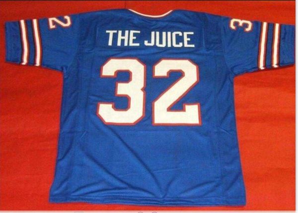 

custom front and back mesh fabric the juice oj simpson full embroidery jersey size s-5xl or custom any name or number jersey, Black