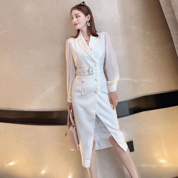 

women fashionol elegant spring summber slit dress casual dresses, Black;gray