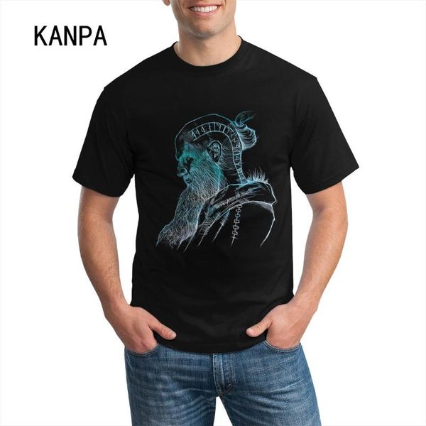 

viking man t shirts cotton black classic t-shirts men's tees short sleeves summer clothing workout streetout wear, White;black