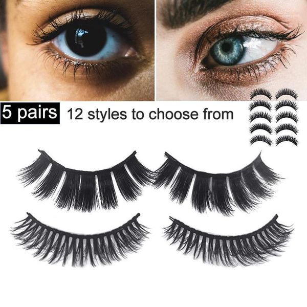 

pairs 3d synthetic fiber false eyelashes long fake lashes extension1
